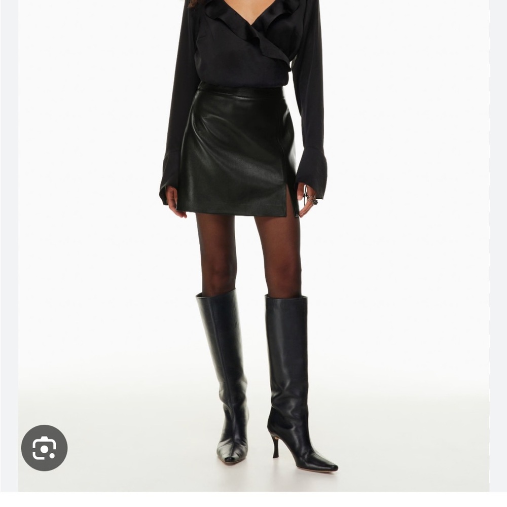 Aritzia black leather mini skirt